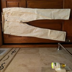 Lands' End Canvas Cream Low Rise Slim Leg Corduroy NWOT Size 29 Stretch